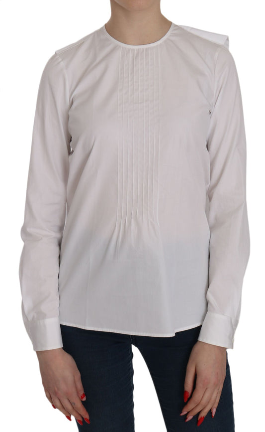 Dsquared² Elegant White Cotton Crew Neck Top - Ora And Co.