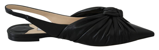 Jimmy Choo Elegant Pointed Toe Leather Flats - Ora And Co.