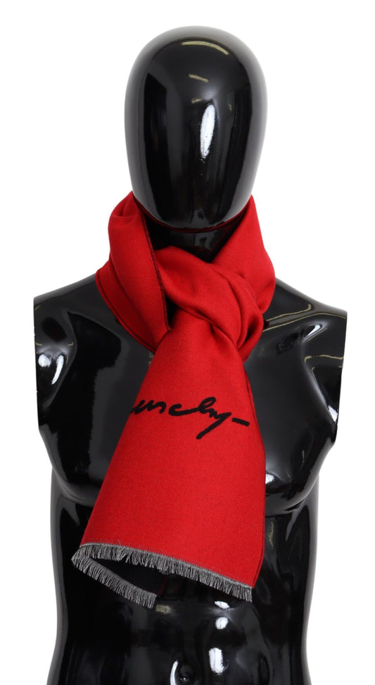 Givenchy Elegant Red Wool Blend Unisex Scarf - Ora And Co.