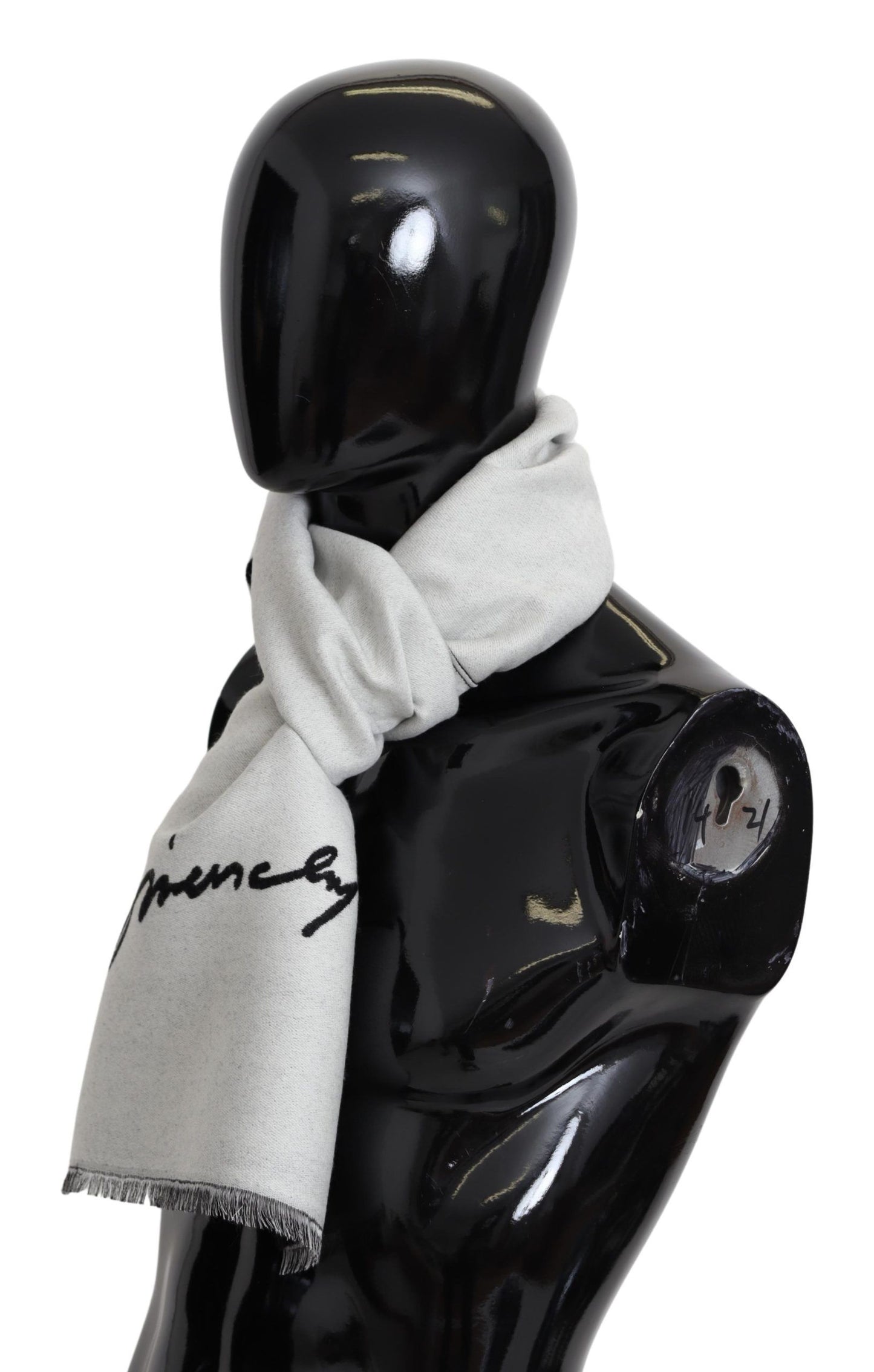 Givenchy Elegant Monochrome Wool-Silk Blend Scarf - Ora And Co.