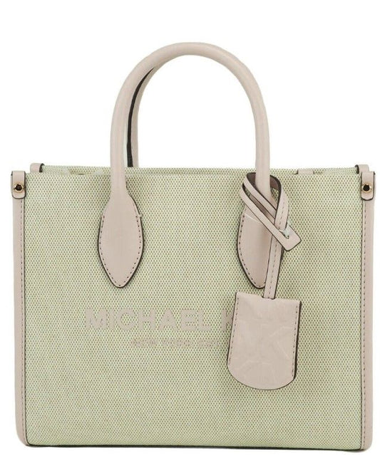 Michael Kors Mirella Small Powder Blush Canvas Shopper Crossbody Handbag Purse - Ora And Co.