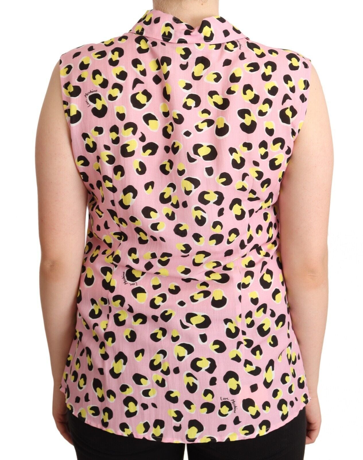 Love Moschino Sleeveless Leopard Print Polo Top - Ora And Co.