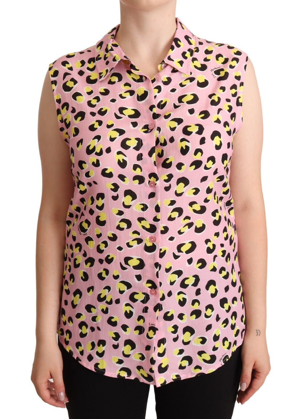 Love Moschino Sleeveless Leopard Print Polo Top - Ora And Co.