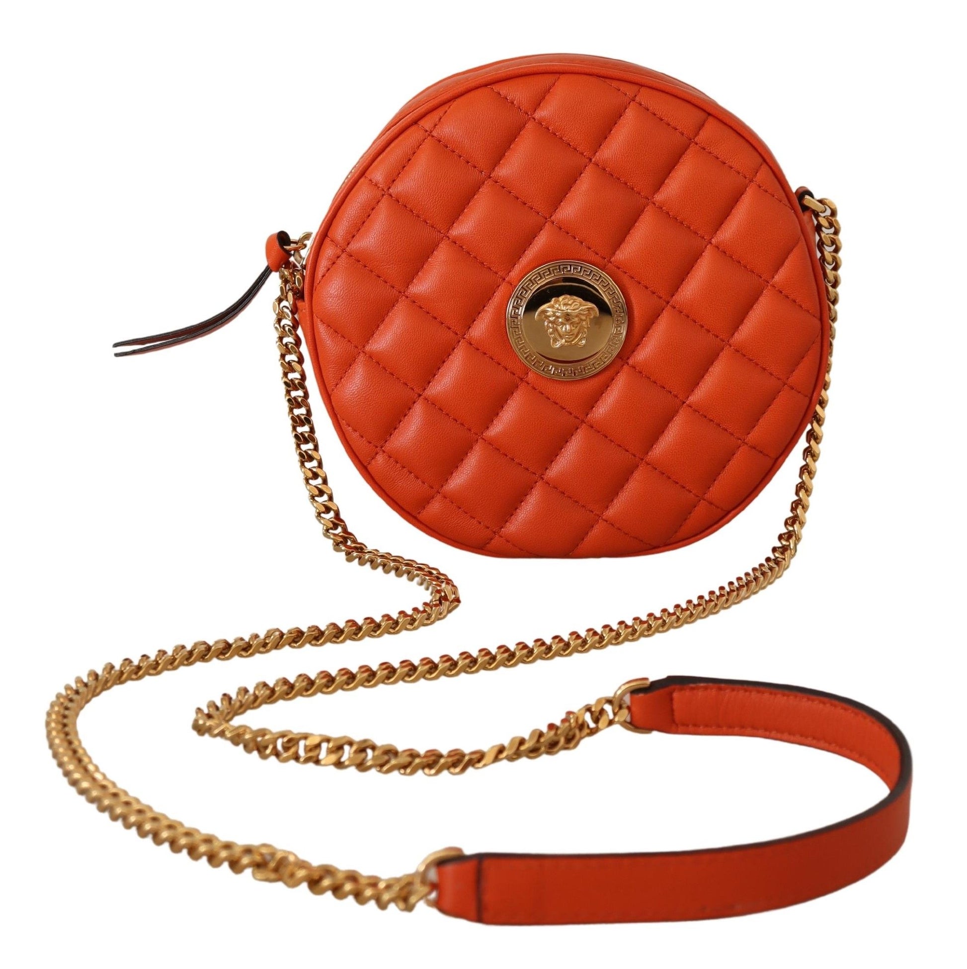 Versace Elegant Round Nappa Leather Crossbody Bag - Ora And Co.