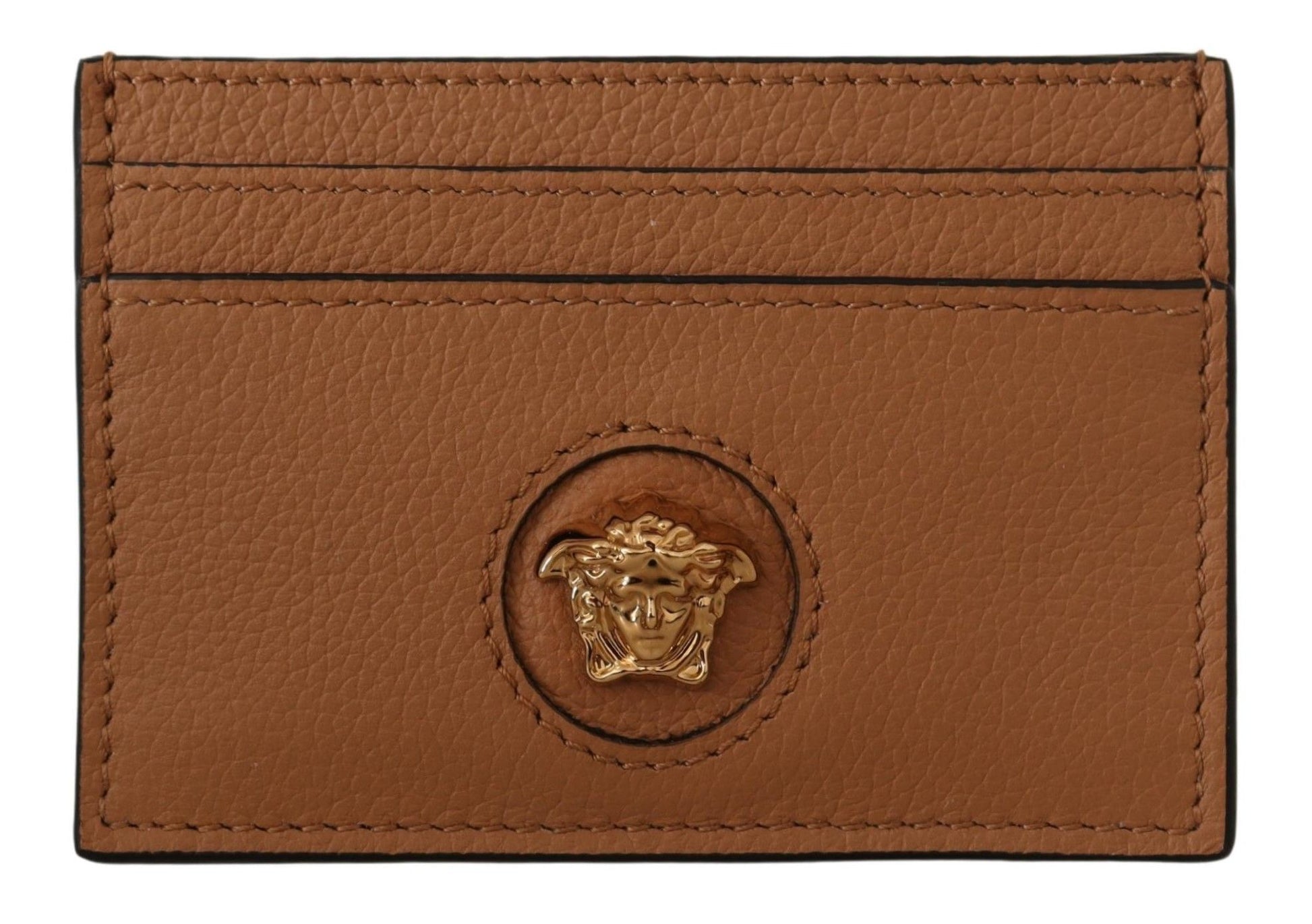 Versace Elegant Medusa Calf Leather Card Holder - Ora And Co.