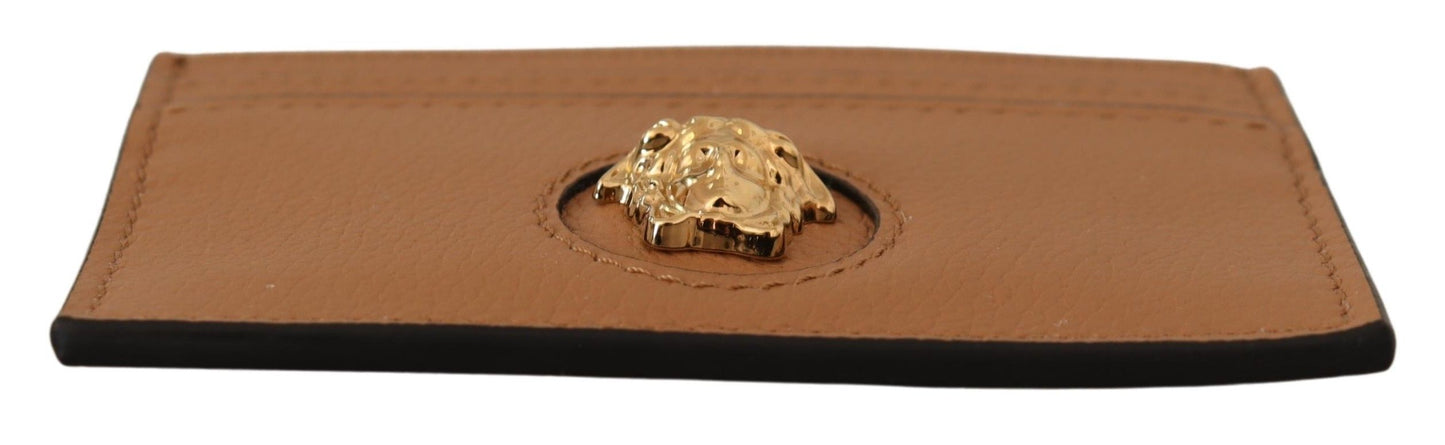 Versace Elegant Medusa Calf Leather Card Holder - Ora And Co.