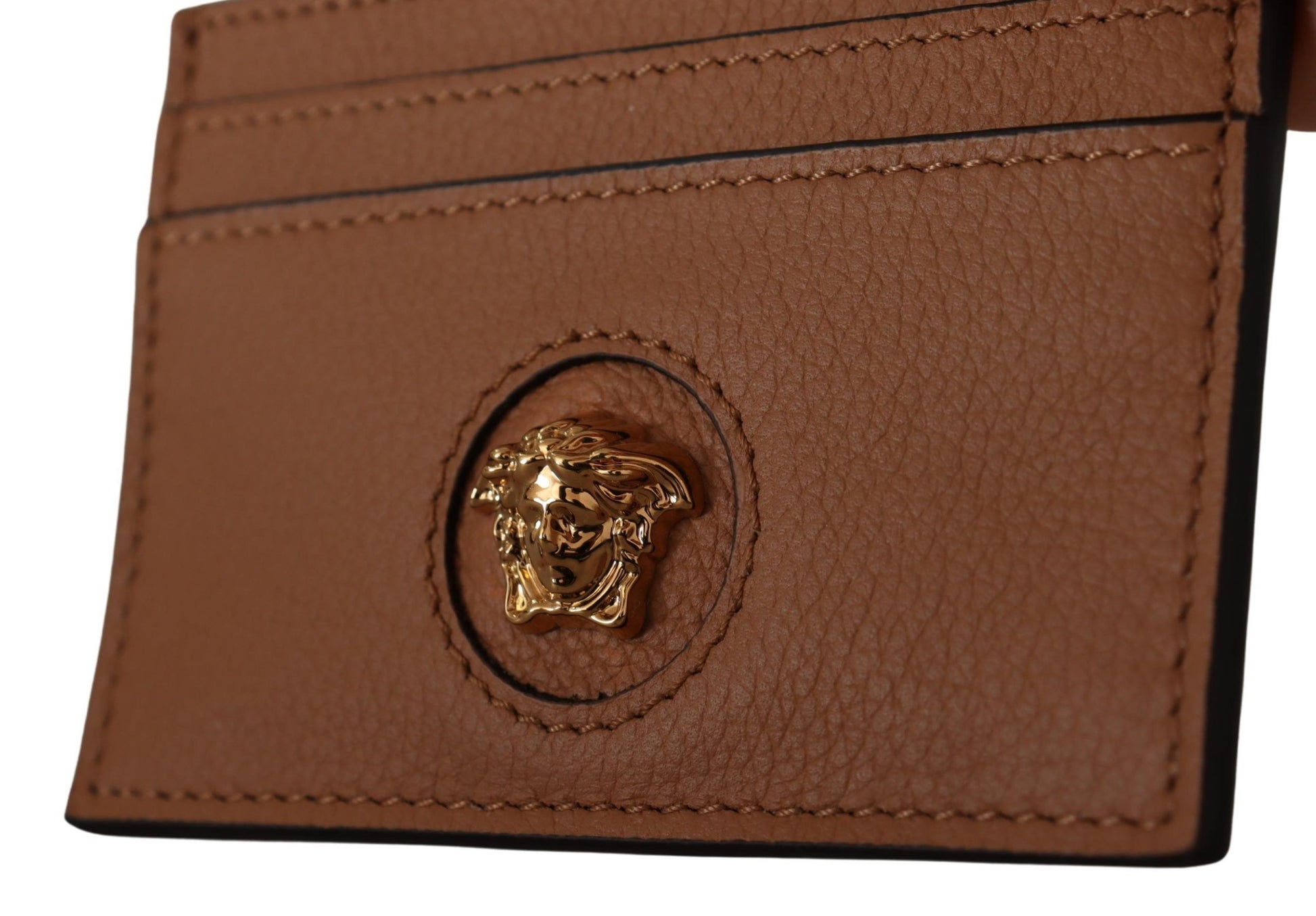 Versace Elegant Medusa Calf Leather Card Holder - Ora And Co.