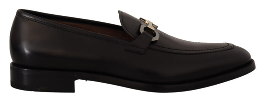 Salvatore Ferragamo Suave Black Leather Gancio Bit Loafers - Ora And Co.