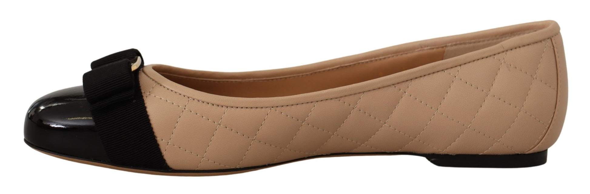 Salvatore Ferragamo Elegant Quilted Leather Flats - Chic Dual-Tone Design - Ora And Co.