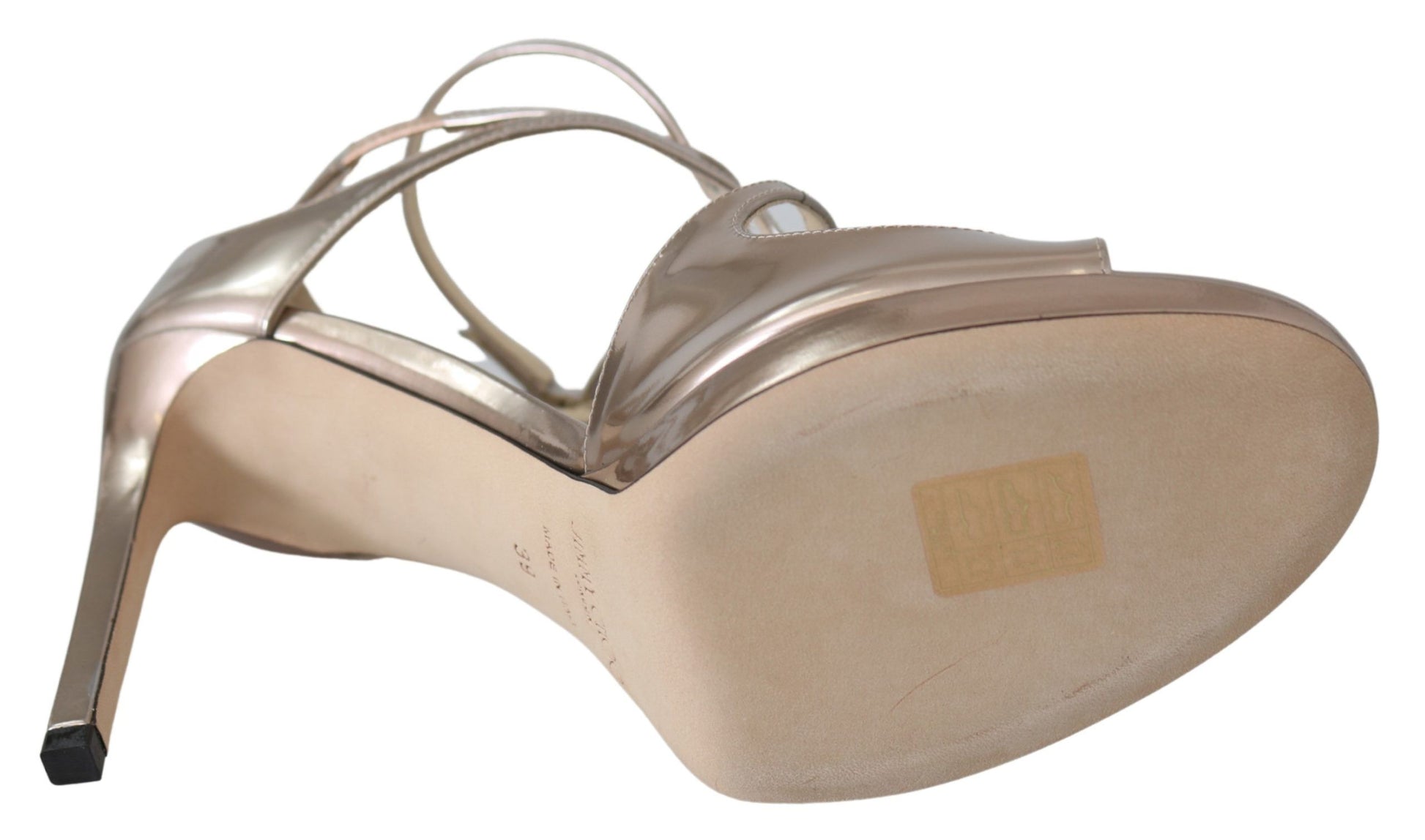 Jimmy Choo Ballet Pink Liquid Mirror Leather Sandals - Ora And Co.