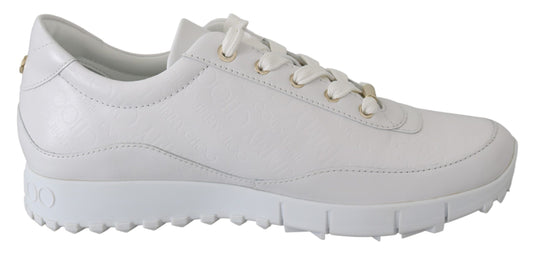 Jimmy Choo Elegant White Leather Sneakers - Ora And Co.