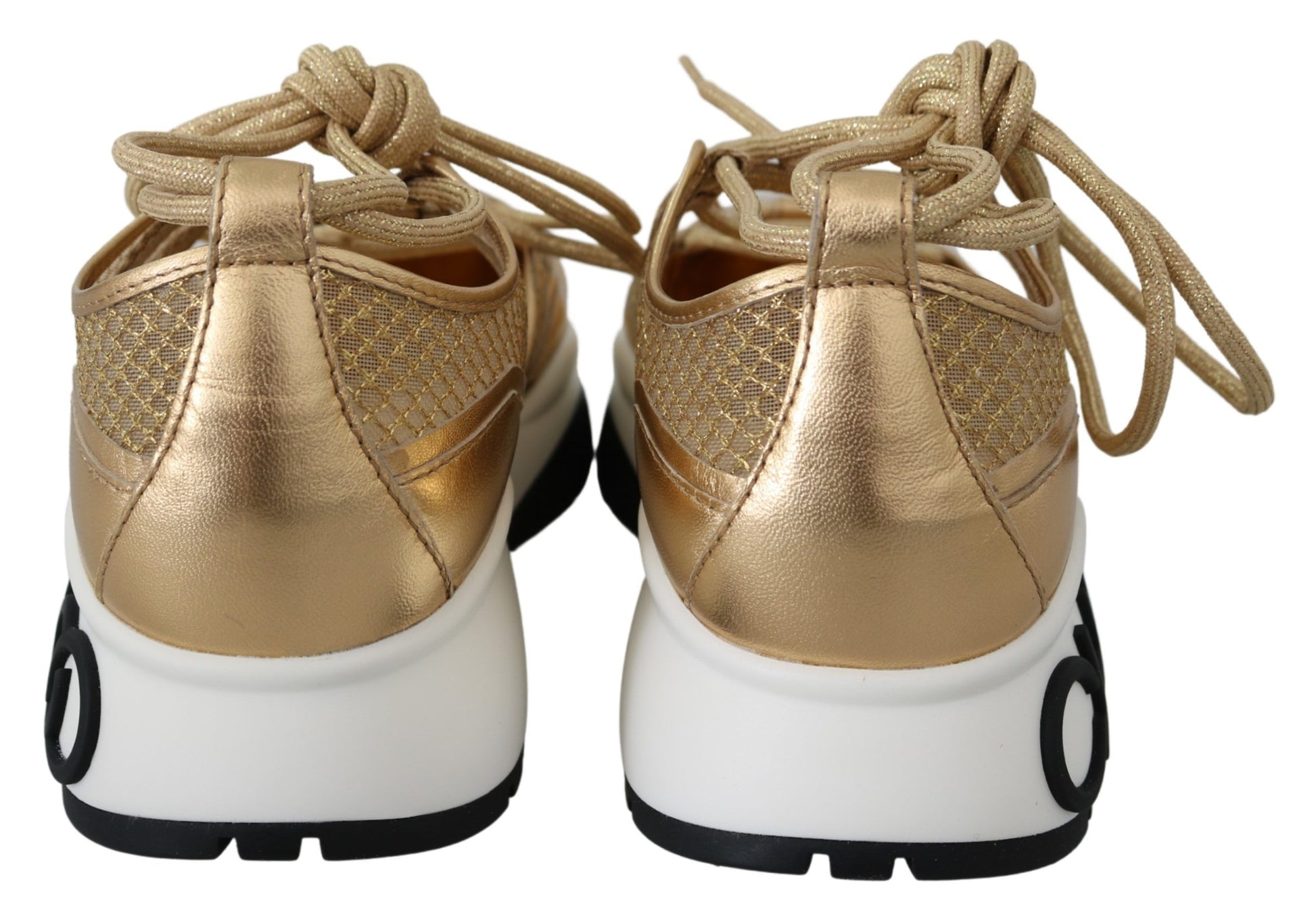 Jimmy Choo Golden Glamour Mesh Leather Sneakers - Ora And Co.