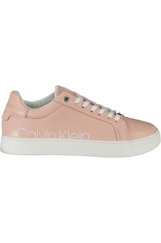 Calvin Klein Pink Leather Women Sneaker - Ora And Co.