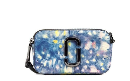 Marc Jacobs The Snapshot bag Watercolor Blue Printed Leather Shoulder Bag Purse - Ora And Co.