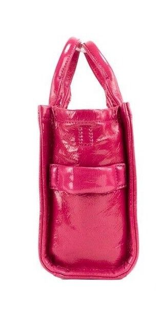 Marc Jacobs The Shiny Crinkle Mini Tote Magenta Leather Crossbody Handbag Purse - Ora And Co.