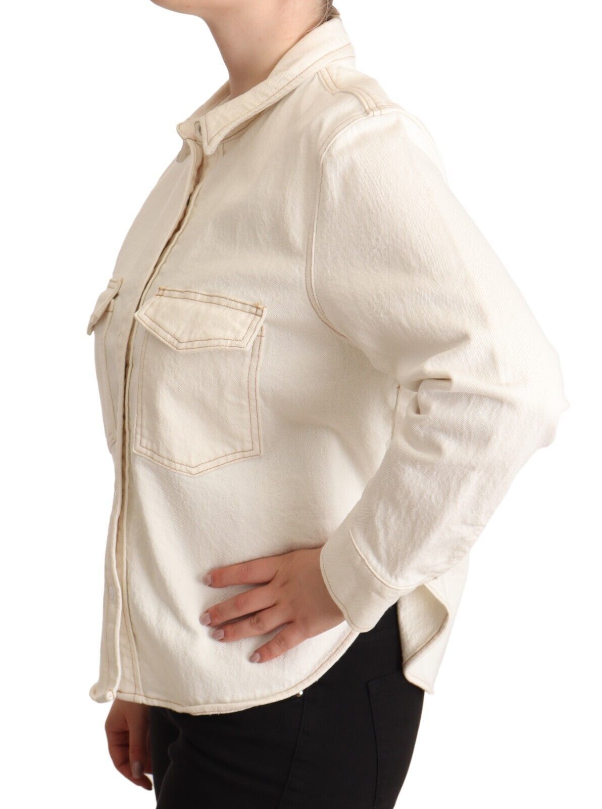 Levi's Elegant White Long Sleeve Collared Polo Top - Ora And Co.