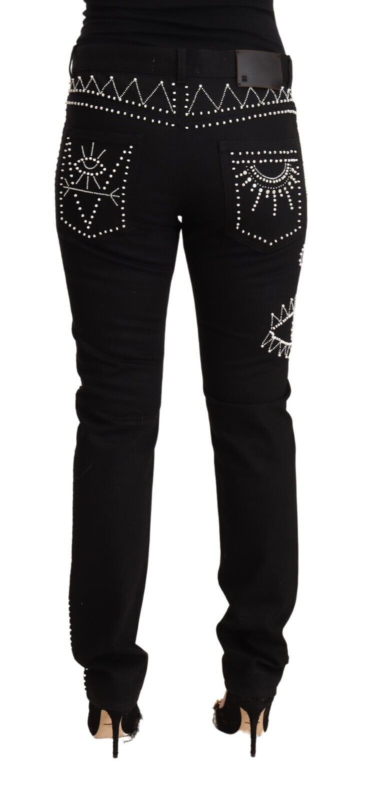 Valentino Embellished Black Mid-Waist Denim - Ora And Co.