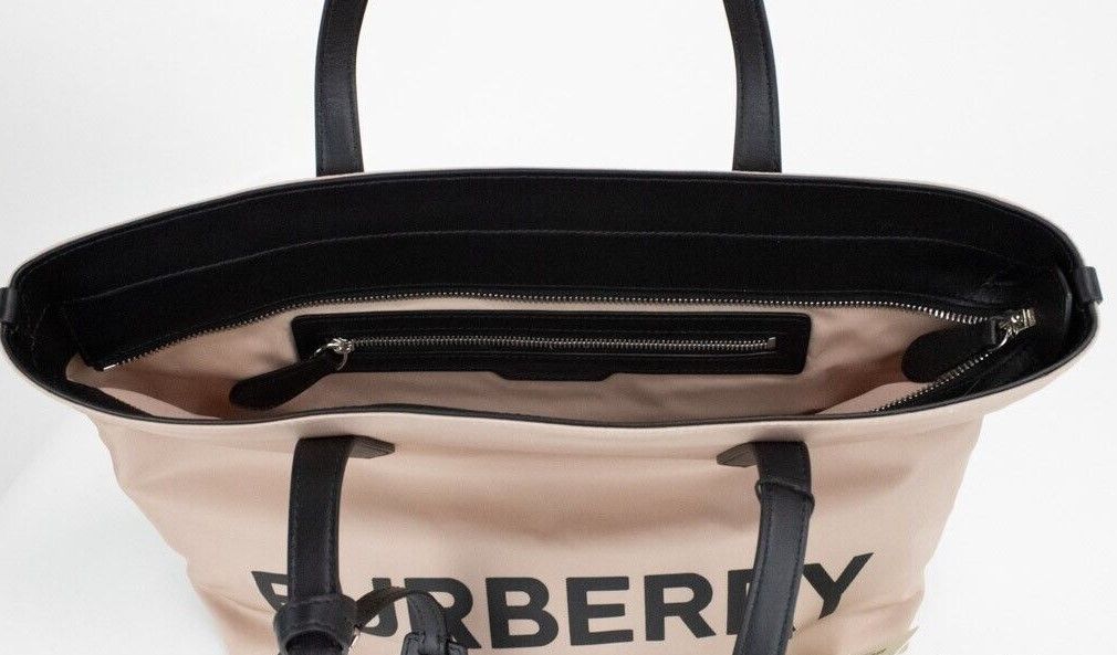 Burberry Small Rose Beige Logo Branded Econyl Nylon Tote Shoulder Handbag Purse - Ora And Co.