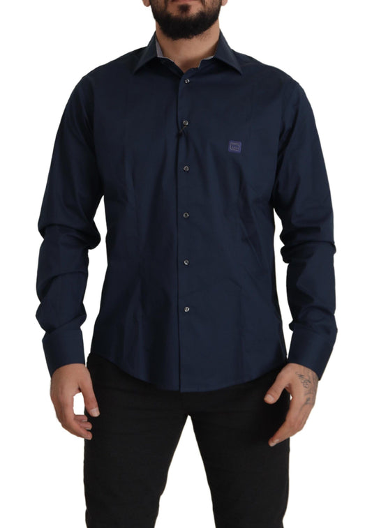 Roberto Cavalli Navy Elegance Cotton Dress Shirt - Ora And Co.