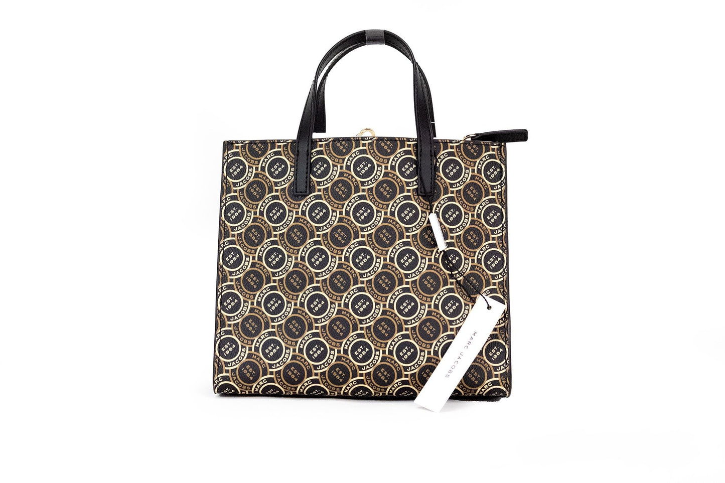 Marc Jacobs Mini Grind Signet Printed Leather Crossbody Tote Handbag Purse - Ora And Co.