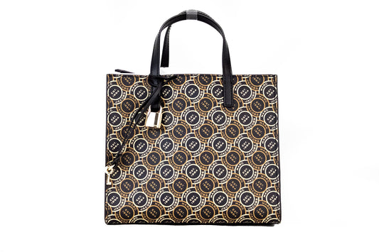 Marc Jacobs Mini Grind Signet Printed Leather Crossbody Tote Handbag Purse - Ora And Co.