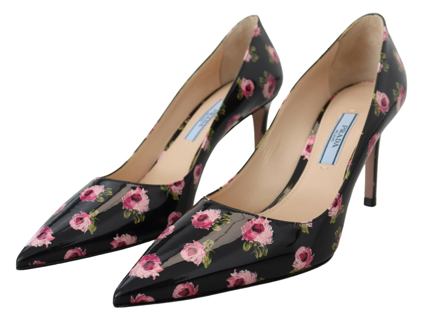 Prada Elegant Floral Print Leather Pumps - Ora And Co.