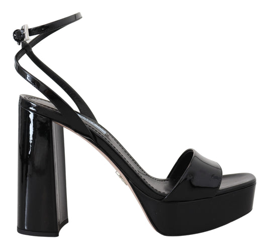 Prada Elevate Your Elegance with Glossy Black Heels - Ora And Co.