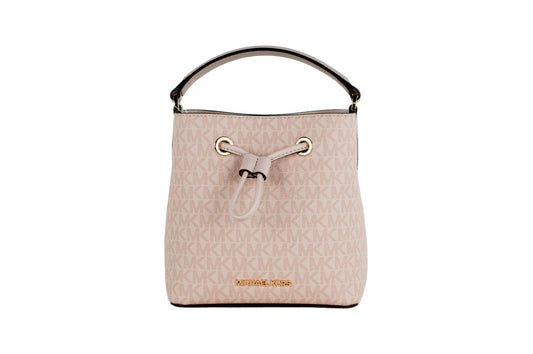 Michael Kors Suri Small Dark Powder Blush Signature PVC Bucket Crossbody Handbag - Ora And Co.