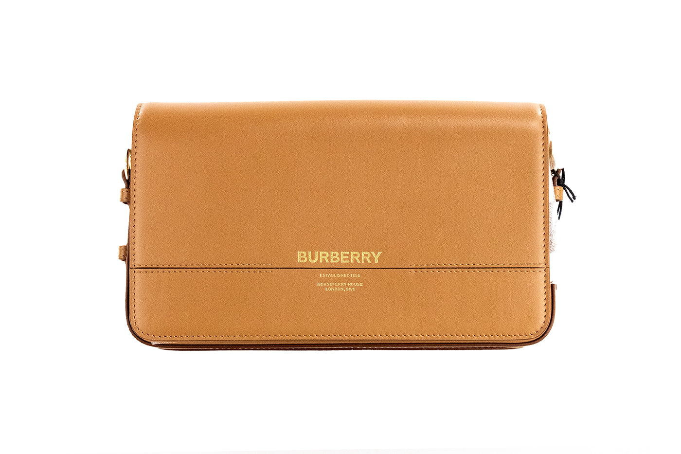 Burberry Grace Small Nutmeg Smooth Leather Flap Crossbody Clutch Handbag Purse - Ora And Co.