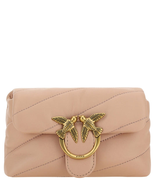 PINKO Chic Blush Quilted Crossbody Love Puff Bag - Ora And Co.