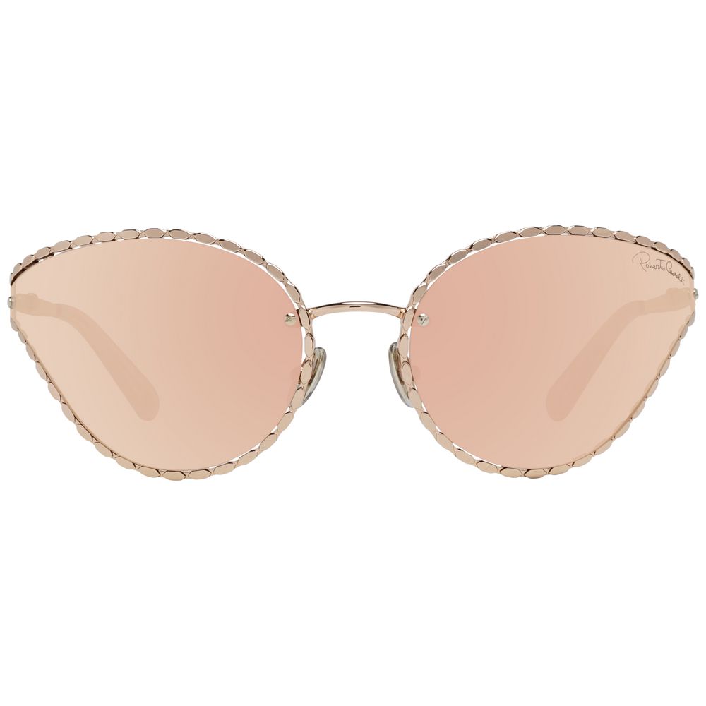 Roberto Cavalli Rose Gold Oval Mirrored Sunglasses - Ora And Co.