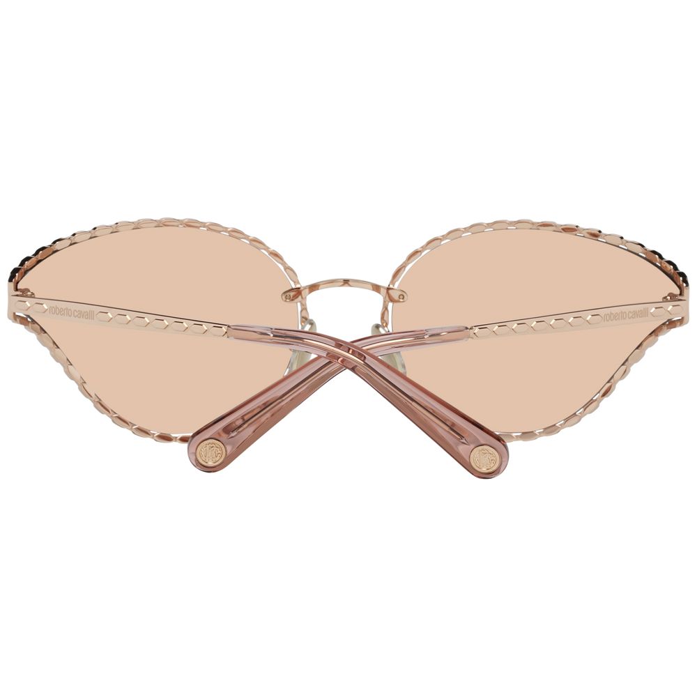 Roberto Cavalli Rose Gold Oval Mirrored Sunglasses - Ora And Co.