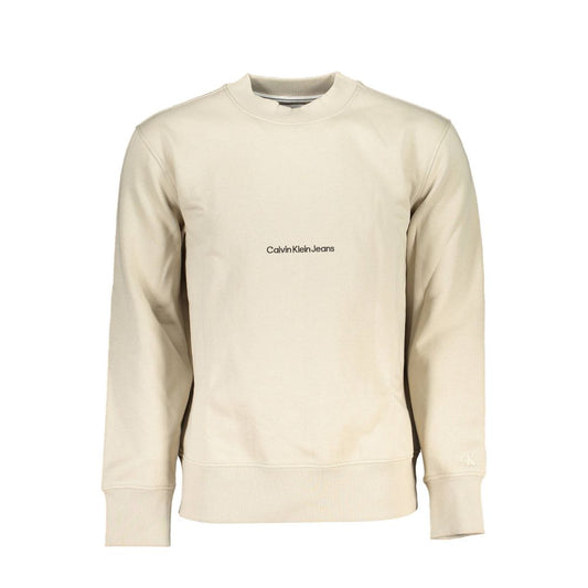 Calvin Klein Beige Crew Neck Long Sleeve Sweatshirt - Ora And Co.