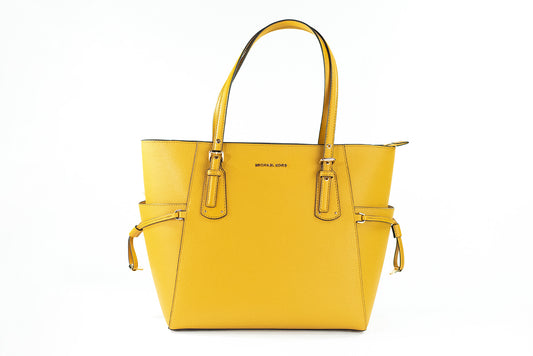 Michael Kors Voyager Large Marigold Pebbled Leather East West Tote Bag Purse - Ora And Co.