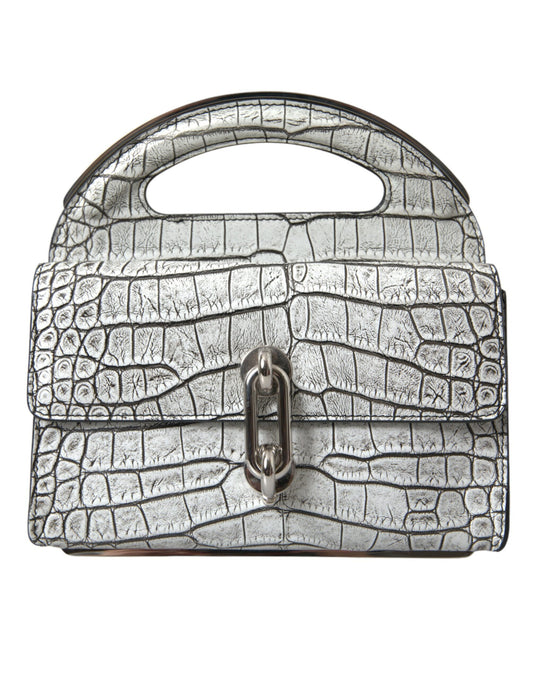 Balenciaga Metallic Silver Alligator Leather Mini Bag - Ora And Co.