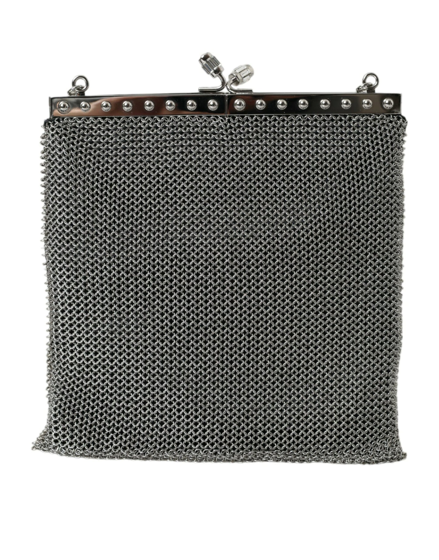 Prada Elegant Silver Mesh Shoulder Evening Bag - Ora And Co.