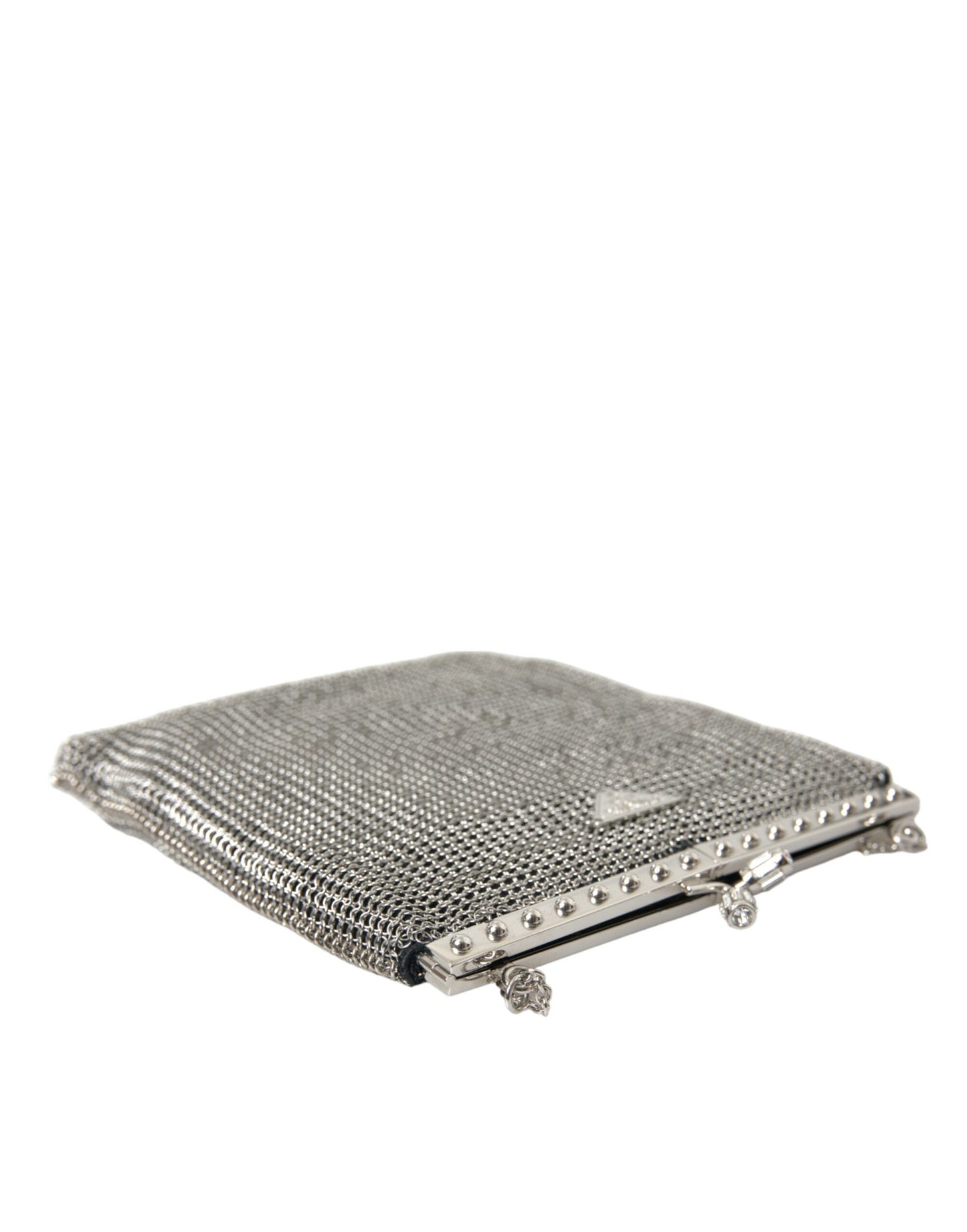 Prada Elegant Silver Mesh Shoulder Evening Bag - Ora And Co.