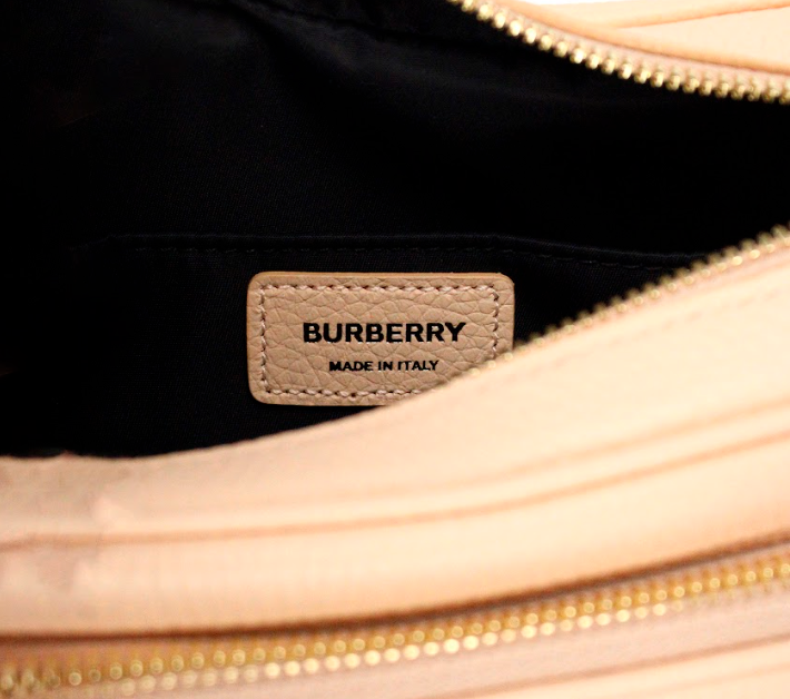 Burberry Small Branded Peach Pink Grainy Leather Camera Crossbody Bag - Ora And Co.