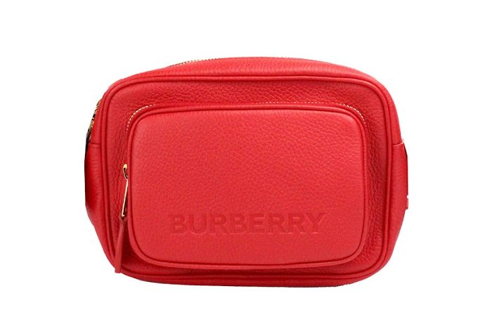 Burberry Small Branded Bright Red Grainy Leather Camera Crossbody Bag - Ora And Co.