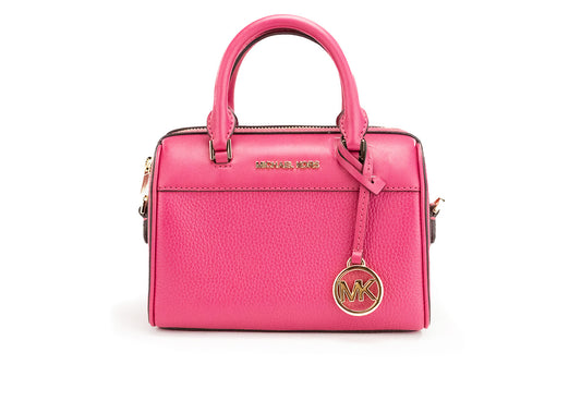 Michael Kors Travel XS Carmine Pink Leather Duffle Crossbody Handbag Purse - Ora And Co.