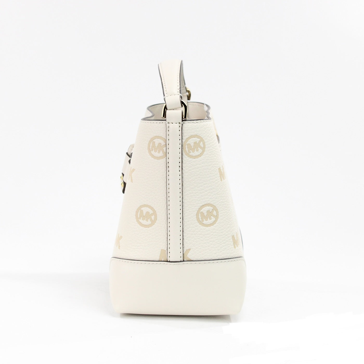 Michael Kors Mercer Small Light Cream Embossed Drawstring Bucket Messenger Bag - Ora And Co.