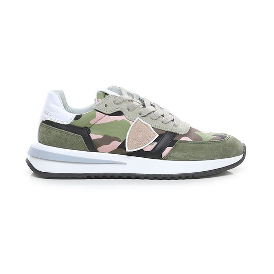 Philippe Model Chic Army Suede-Trimmed Fabric Sneakers - Ora And Co.