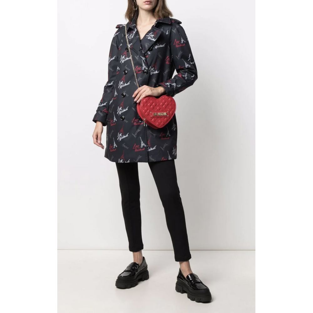 Love Moschino Black Polyester Women Coat - Ora And Co.