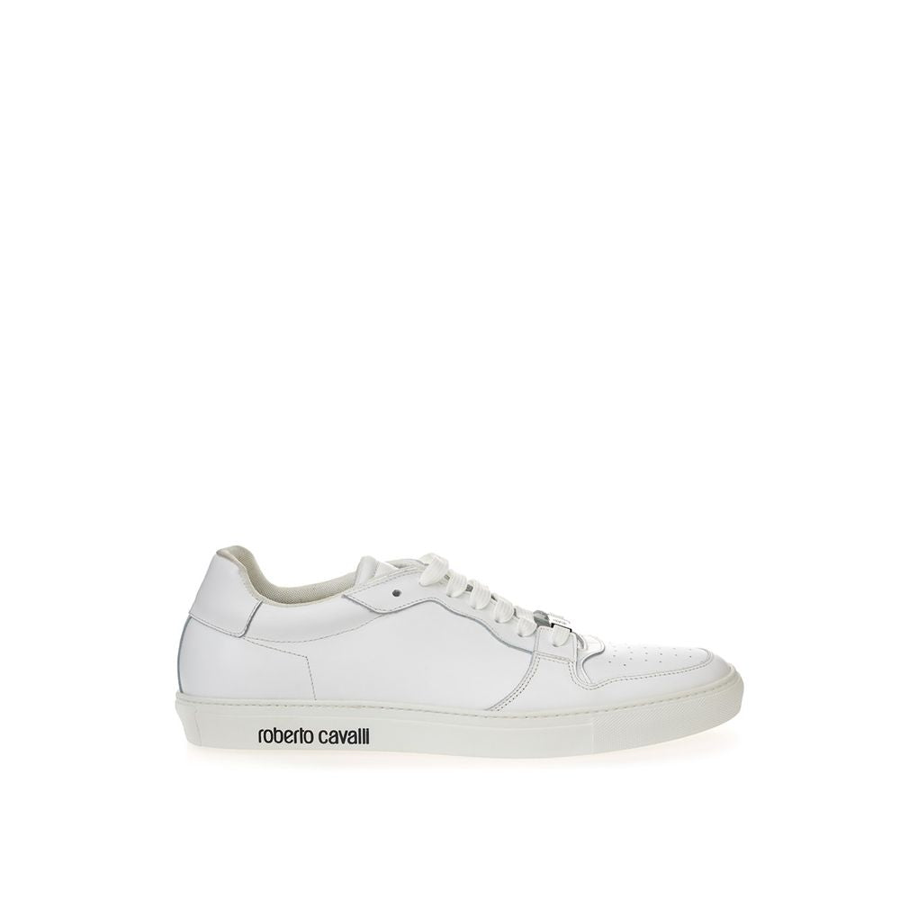 Roberto Cavalli White Leather Sneakers Luxe Footwear - Ora And Co.