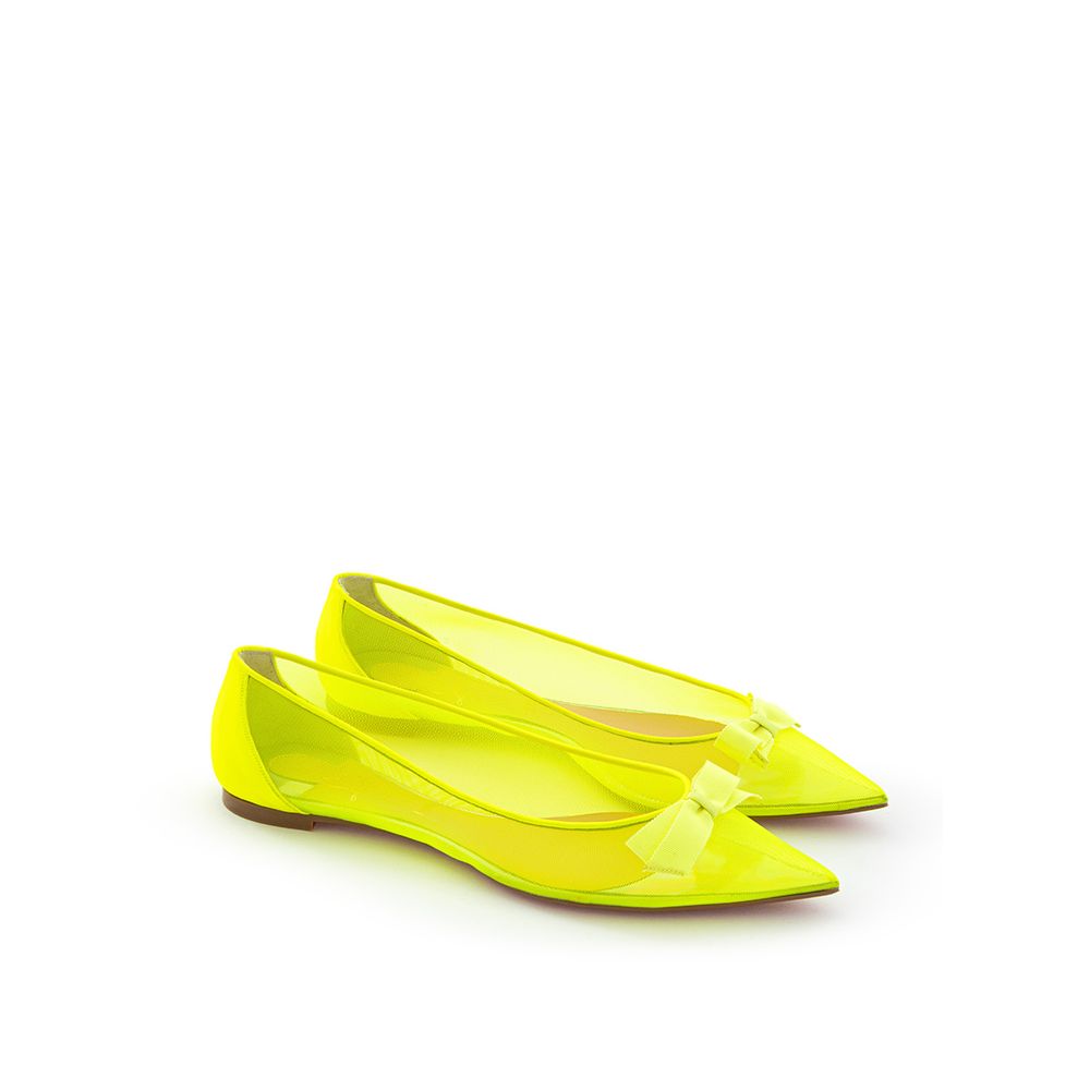 Christian Louboutin Sunshine Yellow Mesh Flat Elegance - Ora And Co.