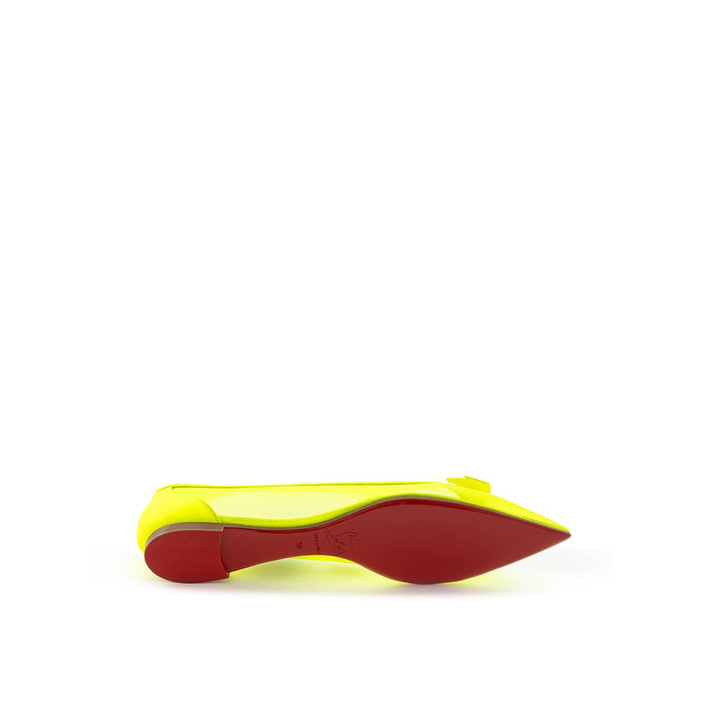 Christian Louboutin Sunshine Yellow Mesh Flat Elegance - Ora And Co.