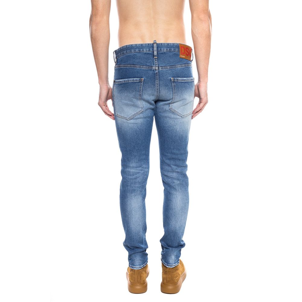 Dsquared² Blue Cotton Men's Distressed Jean - Ora And Co.