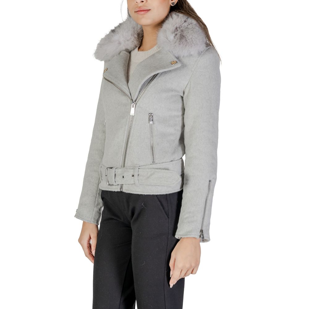 Guess Gray Polyester Jackets & Coat - Ora And Co.