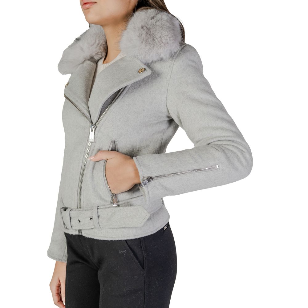 Guess Gray Polyester Jackets & Coat - Ora And Co.