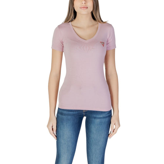 Guess Purple Cotton Tops & T-Shirt